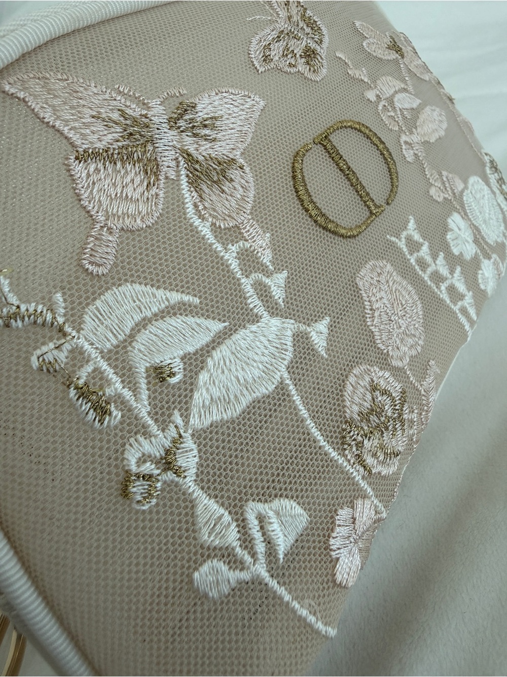 Dior Limited Edition Butterfly Embroidery Cosmetic Trousse Make Up Bag CD Charm - Picture 4 of 8